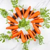 Decorative Flowers 45cm Wreath Artificial Simulation Carrot Garland Hanging Ornaments Fake Foam Vegetables Front Door Wall Decorations