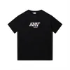 Lanvins Herren-T-Shirts, Designer-Luxus-Klassiker-T-Shirt, Brust-Buchstaben-bedrucktes Hemd, High-Street-T-Shirts, Schuh-Baumwolle, locker, 719