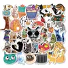 50pcs mignon chat animaux autocollants pour enfants adolescents vinyle autocollant étanche pour ordinateur portable pare-chocs planche à roulettes bouteilles d'eau ordinateur téléphone YZ-AZ100