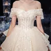 luxury 2023 ball gown Wedding Dresses Modest Sheer Bateau sequined Appliques Back Lace Up Country Style Chic Bridal Gowns Custom Made plus size