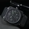 Luxury top brand men's mechanical watch business leisure calendar waterproof stainless steel black shell rubber band watch