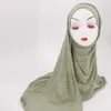 Sciarpe 2022 Hijab in jersey di cotone alla moda di vendita calda Sciarpa da donna Hijab in jersey jacquard musulmano