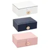 Jewelry Pouches Box PU Leather Double Layer Display Storage Case Bag For Home Travel