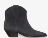 White Paris Marant Ankle Boots äkta läder Dewina Fashion Show Catwalk Shoes Ladies Design Box EU35-43
