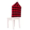 Christmas Chair Covers Red Black Grids Chairs Back Cover Home New Year Decoration Seat Slipcover Xmas Party Decoration TH0588