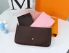 Kadın Çanta Lüks Tasarımcıları Çantalar 3 Parçalı Set Zinciri Klasik Çiçek Kahverengi Çapraz Vücut Orijinal Toz Çantalarla Totesshoulder Hobo Cüzdanlar Lady Channel Tote