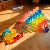 Блоки дети Montessori Education Toys Акриловые кубики блокируют драгоценные камни, дети изучают цвет светопроводной тень.