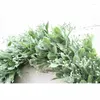 Decorative Flowers 1PC 2022 Artificial Green Leaves Wreath15 Inch Front Door Wreath Shell Grass Boxwood For Wall Window Party Decor