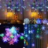 Strings 4M LED Kerstlampen Fairy Snowflake String Droop Cutain Garland 8mode Decoratie voor thuisjaar