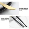 Flatware Sets 4 PCS Premium 304 Stainless Steel Knife Fork Spoon Chopstick Set Dinnerware Cutlery Tableware Gold Silverware