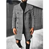 男子毛皮のフェイク服2022ファッションコート秋の冬の新しい格子縞の二重胸ラペル中央T221007