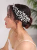 Coiffures Vintage mariage bandeau argent cristal coiffure à la main bandeau de cheveux Banquet chapeau pur ornements de mariée femmes tête bijoux