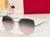 Sonnenbrille Sechseck Designer Carti Brille CT0146 Randlos Diamantschliff Brillengestell Braune Linse Mode Ins Netz Rot Gleiche Männer und Frauen Vintage Großhandel mit Box