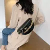 Bolsas de cintura Cadena Fanny Pack Mujeres PU Bolsa de cuero Pecho Mini Cinturón femenino Moda Damas Crossbody