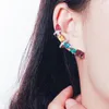 Backs Earrings Gorgeous Multicolored Cubic Zirconia Crystal Big Long Chunky Ear Cuff For Women Brincos Jewelry