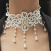 Collier ras du cou en dentelle Vintage pour femmes, accessoires, bijoux gothiques, 1 pièce