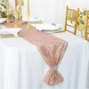 Party Decoration 1 Pcs Sparkly Rose Gold Sequin Table Runners 12X71 Inch Shimmer & 1X3M Thick Rain Silk Curtain