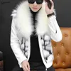 Hommes Down Parkas hommes parka Faux Fur Parka Hommes Veste D'hiver Fluffy Fourrure De Raton Laveur À Capuche Manteau Coton Doublure Vestes Homme Chaud Manteau De Fourrure T221006