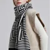 Scarves AOPU 100% pure wool scarf female winter high-grade korean stripe thick warm knit bib shawl dual use knitted scarv