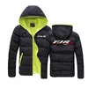 Sudaderas con capucha para hombre 2022 FJR 1300 para hombre, chaqueta con capucha y cremallera de bloque de Color con estampado de logotipo de motocicleta, prendas de vestir gruesas y cálidas de algodón acolchadas a la moda para invierno