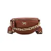 Bolsas de cintura Cadena Fanny Pack Mujeres PU Bolsa de cuero Pecho Mini Cinturón femenino Moda Damas Crossbody