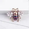 Broches Bee Pearl Rhinestone Broche Antieke afgezwakte insecten Pin Bug sieraden Badge Pak Rapel Corsage Pins voor rugzakken