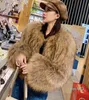 Vrouwen bont winter korte hoorn mouwen modieuze buitenlandse stijl verdikte imitatie jas