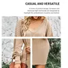 Casual Dresses Women Slim Dress Long Sleeve Deep O Neck Short Bag Tunic Hip Hindging