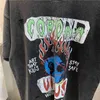 Hoodies gömlekler erkek moda tişört galerileri depo deliği eski korona tee virüs flaş pudrası cadde trend hip hop kısa kollu tişört erkek e24k