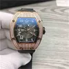 Luksusowe męskie mechaniki zegarki na rękę RM010 Luminous Diamond Cuter