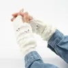 Ginocchiere da donna maniche a cuore cavo guanti mezze dita elasticizzati manica invernale lavorata a maglia femminile scaldacollo senza dita
