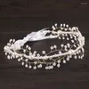 ヘッドピースエクサイターのクリスタルヘアバンド花嫁の​​花の帽子ブライダルヘッドバンドハンドメイドパールウェディングドレス