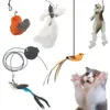 猫のおもちゃシミュレーション鳥のおもちゃ格納式ハンギングドアタイプスクラッチロープマウス面白いセルフハイインタラクティブペット用品
