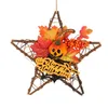 Flores decorativas Balsam Fall Wreath Maple Maple Pumpkin colheita de Ação de Graças Halloween com pinheiros parede