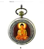 Pocket Watches Buddha Mechanical Hand Wind Watch Men Skeleton Hollow Bronze Vintage Clock Halsband Fob Chain