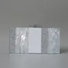 Evening Bags Trendy Handbag Fashion Women Silver White Striped Handbags Acrylic Luxury Sequin Bag Woman Wedding Box Clutch Purse 221020