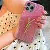 Cas de téléphone de luxe Designer Pink Snake Scaline Grain Phoncase Mode Golden Letter Case d'amortisseur pour l'iPhone 14 Pro Max 13P4985544