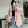 Women's Suits Casual Blazer For Women 2022 Elegant Double Breasted Female Pink Jackets Polyester Black Korean Coats Clothes