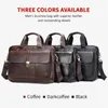 s Man Laptop WESTAL 14 Valigette Business Totes Uomo per documenti Borse a tracolla da uomo in pelle nera Portfolio 315