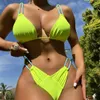 2022 Sexy Rugoso Increspato Bikini Asimmetrico Costumi Da Bagno Donna Due pezzi Bikini Set Bagnante Costume Da Bagno Nuotata