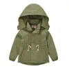 Coat Children Jacket 2022 Fashion Hooded Spring Autumn Solid Color England Style Windbreaker Boys Mid-length Outerwear 3-7Y