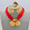 Anniyo DIY Rope Chain Ethiopian Jewelry Set Gold Color Eritrea Ethnic Style Habesha Pendant Earrings Ring #217106 210720