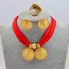 Anniyo DIY Touw Ketting Ethiopische Sieraden Set Goud Kleur Eritrea Etnische Stijl Habesha Hanger Oorbellen Ring #217106 210720