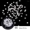 Nail Art Decorations Gold Snowflake Decoration Mixed 90pcs Diy Manicures Christmas Glitter Pailletten Flakes 3D sieradenaccessoires