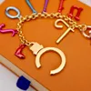 Keychains Lanyards Gold Letter Keychains For Men Woman Bag Pendants Fashion Designer Keychain Luxury Jewelry Womens Couple Lovers Key Buckle Rings Key Chain