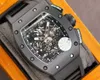 RM11 Brand Watch Carbon Fiber Mens helautomatiska mekaniska vattentäta