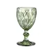 10oz Wine Glasses Colored Glass Goblet with Stem 300ml Vintage Pattern Embossed Romantic Drinkware for Party Wedding5075417