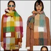 Scarves Men General Style Cashmere Scarf Blanket Womens Colorf Plaid Tzitzit Imitation Drop Delivery Fashion Ac Dhmht 454tuiess