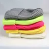 Bright Plain Knit Beanie Winter Women039s Hats Blank Crochet Striped Skullies Cap Neon Yellow Pink Grey White Y211111519615