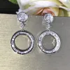Boucles d'oreilles 2022 luxe rond couleur argent coréen pour les femmes anniversaire cadeau bijoux en gros E6434